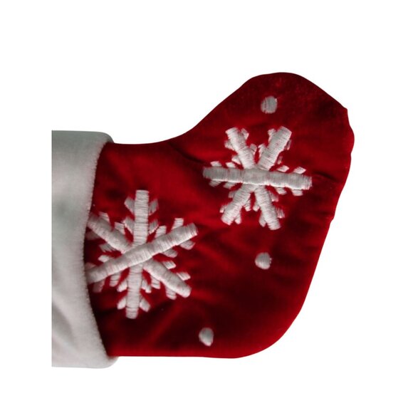Small Decorative Velvet Christmas Stockings Embroidered Snowflake GUC Three - Picture 10 of 16